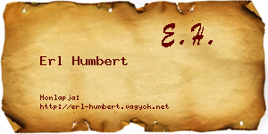 Erl Humbert névjegykártya
